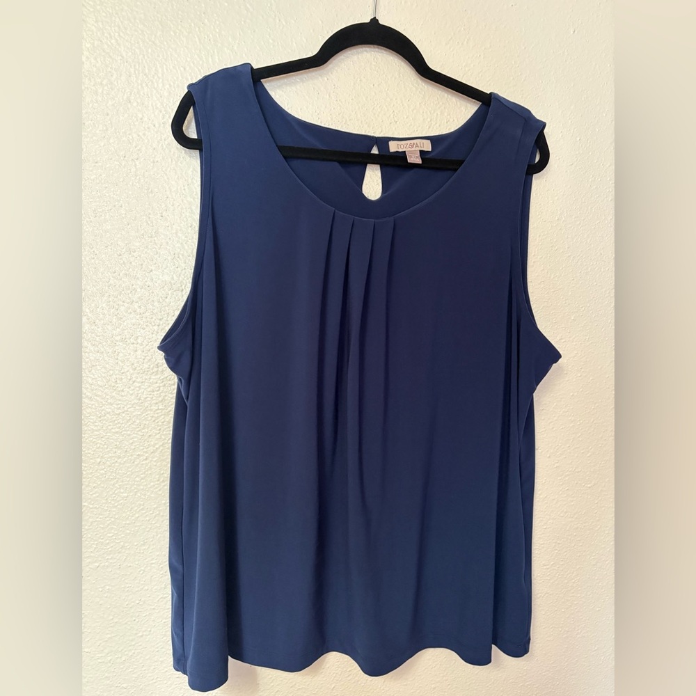 Roz & Ali blue sleeveless blouse size 3X